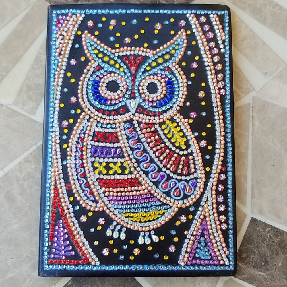 Jeweled Owl Soft Leather Notebook/journal NWOT